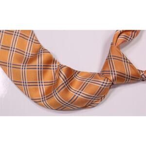 Kamakura Shirts Makers Japan Orange Plaid Silk Handmade Necktie Tie